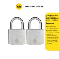 Yale Y120B 50mm Outdoor Boron Brass Padlock with Chrome Finish Y120B/50/127/2 - 2 pcs Pack