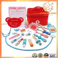 32pcs Wooden Doctor Toy Set Wooden Medical Tools Set Doctor Costume Dentist Wooden Toy Set Role Play