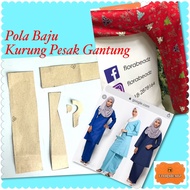 Pola Baju KURUNG PESAK GANTUNG Dewasa READYSTOK Plihan ada 9 saiz [XS-5XL] PATERN BAJU SHJ KERTAS KR