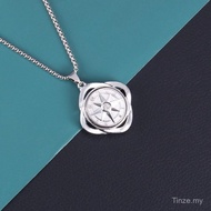 Rotating Eight-Pointed Star Titanium Steel Necklace Hip-Hop Star Pendant Male Female Student ins Sty