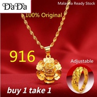 cincin emas bangkok cop 916 original malaysia gold necklace bamboo cross pendant men and women coupl