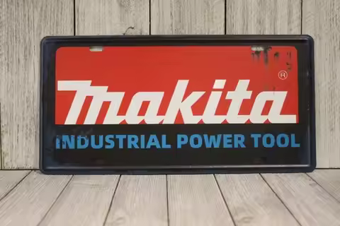 Makita Tools License Plate Tin Sign Poster Hardware Store Garage Man Cave Red
