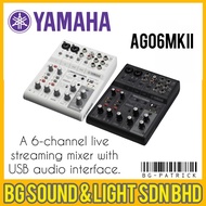 YAMAHA AG06MKll A 6-channel live streaming mixer with USB audio interface. | AG 06 MK2 | AG06MKll