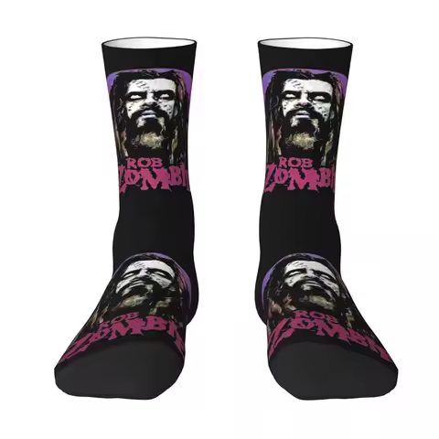Vintage Rob Zombie Band Art Socks Harajuku Super Soft Stockings All Season Long Socks Accessories fo