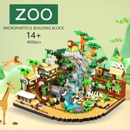 Set Blok Bangunan Miniatur Zoo - 4,800 Keping, Set Model Blok Bangunan Mini Zoo Mainan
