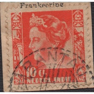 Queen Wilhelmina 10 cents stamp with type LB post stamp