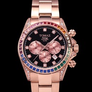 Tomaz Men's Watch GR02M-D1 (Rosegold/Black) with Rainbow Swarovski (Rosegold Stainless Steel)