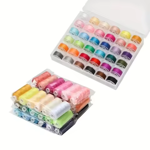 36 Color Manual Sewing Thread Box Set With Fixed Color Thread Plastic Shuttle Core 400 Yards Fixed C