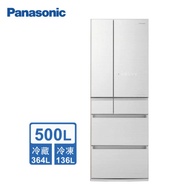 【Panasonic國際牌】500L六門玻璃變頻電冰箱NR-F507HX-W1(翡翠白)(含拆箱定位加舊機回收)