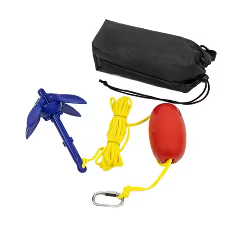Kayak Anchor Kit Aluminum Folding Boat Anchor With 5M Rope And Buoy Folding Anchor Kit Folding Small