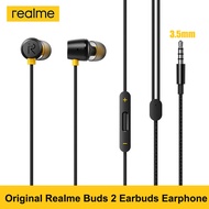 Original Realme Buds 2 Earbuds Earphone 3.5mm Bass Headphone Three Button Easy Control For Realme Q3
