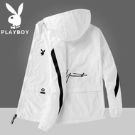 衝鋒衣女 jaket lelaki waterproof Jaket Pelindung Matahari Sutera Ais Playboy untuk Lelaki dan Wanita Jak