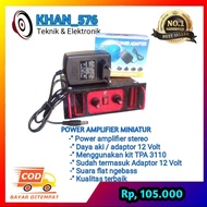 Power Amplifier Mini Audio Sound System Miniatur Daya Aki Adaptor 12 Volt BLUETOOTH