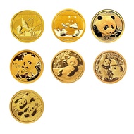 2016 - 2022 Panda Gold Commemorative Coin, Real Original Gold 1Gram Coin ,Chinese New Year Gift Coin