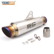 Universal รถจักรยานยนต์ท่อไอเสียระบบท่อไอเสียท่อ Escape Moto ท่อไอเสียปลายท่อ OVER Canister Tailpipe สแตนเลสสำหรับ Z900 ZX6R R25 GSX250 Z250ฯลฯ