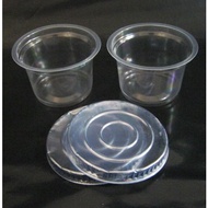 Pudding Cup 90 ML 60 ml/ - Cup Glass - Plastic Pudding + Lid