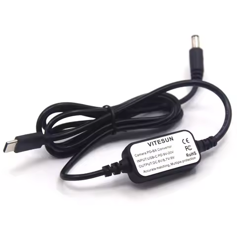 USB-C PD Adapter Cable FW50 FZ100 LP-E6 BP-511 DMW-BLB13 For DR-E6 DR-E18 DMW-DCC3 DR-400 DC Coupler