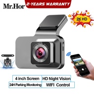 HD013 2K HD WIFI dashcam for car 4" inch 2 Lens front and rear dash cam Car camera Recorder clear vision App Control DVR行车记录器
