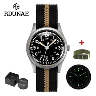 2025 ใหม่ RDUNAE RA03 34.5 มม.ทหารผู้ชาย Vintage Quartz นาฬิกา G10 Miyota 2035 นาฬิกา K1 กระจกแร่สแต