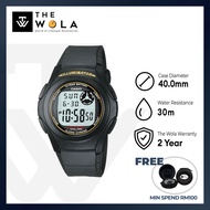 Casio Mens Digital F-200W-9A Black Resin Band Sport Watch  (watch for man / jam tangan lelaki / casi