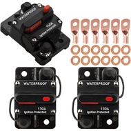 3 Pack Car Audio 150 Amp Resettable Fuse Circuit Breaker Car Protect for Audio System Fuse 12-48V DC