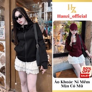 Basic zip hoodie with Korean style, High quality autumn and winter women'sJacket QQ42