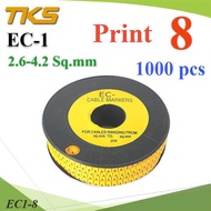 Cable Marker EC1 Yellow Wire 2.6-4.2 Sq.mm. 1000 Pieces (Number 8)