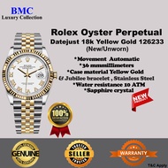 Rolex - 126233-0029 Datejust 36 Stainless Steel Yellow Gold  Fluted  White Roman  Jubilee