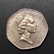 UK Queen Elizabeth II 50 Pence 1985