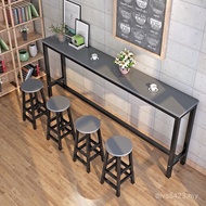 Table Narrow Tall Bar Household Milk Table Chair Combination Table Back Wall Wine Commercial Long OU