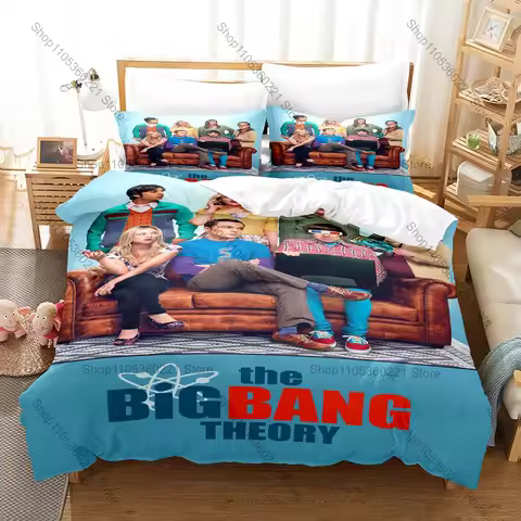 The Big Bang Theory 3PCS Bedding Set Sheldon Leonard Print Microfiber Duvet Cover 2Pillowcases No In
