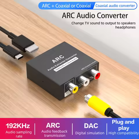 ARC Audio Extractor DAC Converter HDMI ARC Digital SPDIF Optical or Coaxial to Analog L/R 3.5mm Jack
