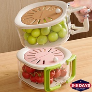 [3-5 DAYS DELIVERY]Heat-Resistant PP Drain Basket for Fruits, Foldable Handle with Anti-Slip Design,