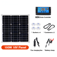 [COD Stok Ready Jakarta] enaga surya 1 paket lengkap 60W 100w solar panel sel Panel Tenaga Surya wat