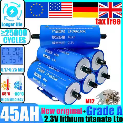 Original yinlong 2.3v 45Ah Lto Lithium titanate Battery 10c DIY 12V 24V 48V Electric Boat Solar Spea