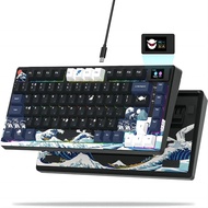 S-K80 Mechanical Gamer Keyboard with OLED Display Gasket Mechanical Gaming Keyboard Hot Swappable RG