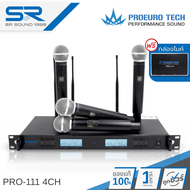 PROEUROTECH PRO-111 4CH ไมโครโฟนไร้สาย 4CH UHF สัญญาณไกล พร้อมกระเป๋าไมค์ Wireless Microphone PRO111