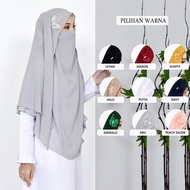 FRENCH KHIMAR BUTTERFLY TWO LAYER JUMBO NIQAB CADDAR TALI SYARI HIJAB/