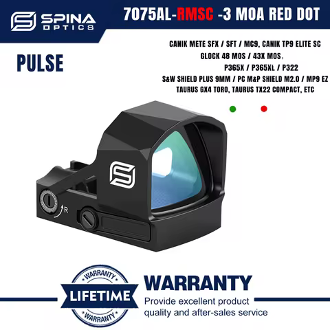 SPINA OPTICS PULSE RMSc Green Dot 3MOA Large Window Competition 7075 Aluminum Red Dot Sight Hellcat 