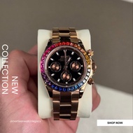 Seiko Mod Daytona Rainbow Quartz Movement Rose Gold