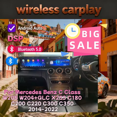 RC Dual Screen For Mercedes Benz C Class W205 W204 GLC C180 C200 C220 C300 C350 2011-2020 Android14 