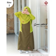 Gamis aidah army hijau lime kids ANV/Busana muslim set anak