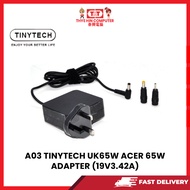 A03 TINYTECH UK65W ACER 65W ADAPTER (19V3.42A)