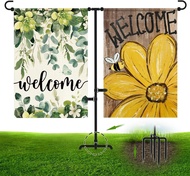 Garden Flag Stand Premium Yard Flag Pole Holder Metal Powder-Coated Weather-Proof Paint Flagpole wit