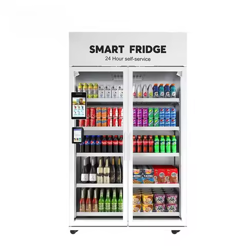 Industry Machinery Yogurt Beverage Dispenser Automatic Smart Fridge Cold Healthy Food Vending Machin