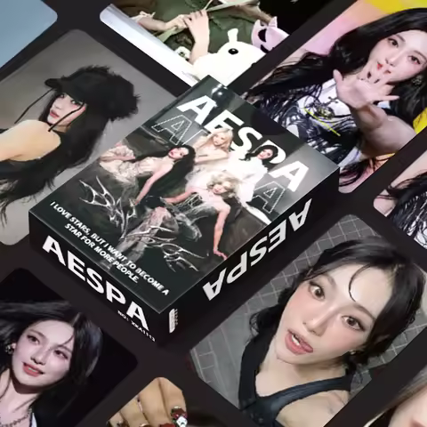 55PCS Kpop Hot Girls Idol Album "Rich Man" "SPICY" HD Small Cards KARINA NINGNING GISELLE WINTER Hig