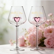 情人節禮物 | 愛心紅酒杯雕刻禮物 客製化文字雕刻紅酒杯