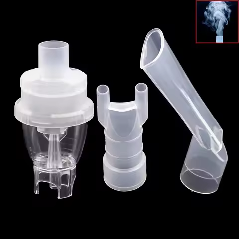 3pcs Nebulizer Atomized Cup Mouth Pipe Nose Pipe Air Compressor Tank Asthma Inhaler Allergy Inhaler