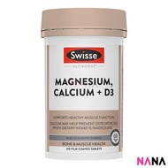 Swisse Ultiboost Magnesium, Calcium + D3 120 Capsules (EXP:05 2027)