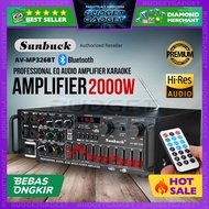 BLUETOOTH AUDIO AMPLIFIER KARAOKE HOME THEATER 2000W SUNBUCK AV-326BT